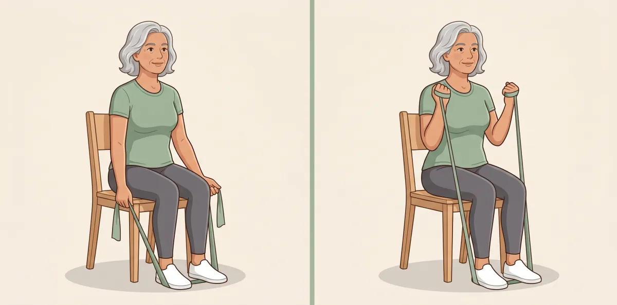Bicep Curl: the starting position on the left and the finishing position on the right