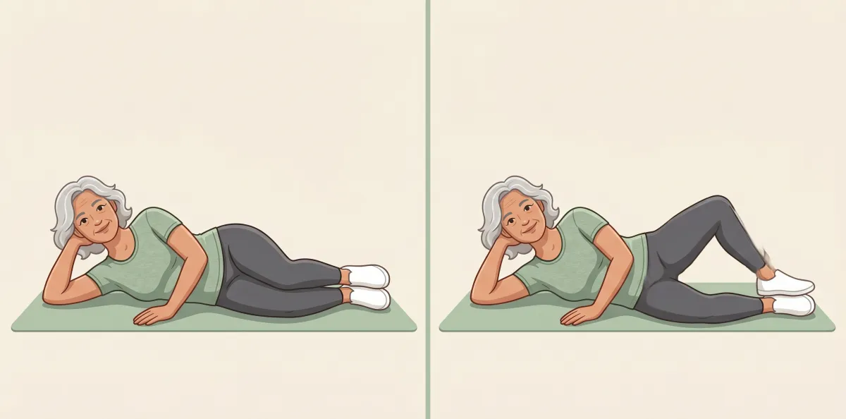 Clamshell: the starting position on the left and the finishing position on the right