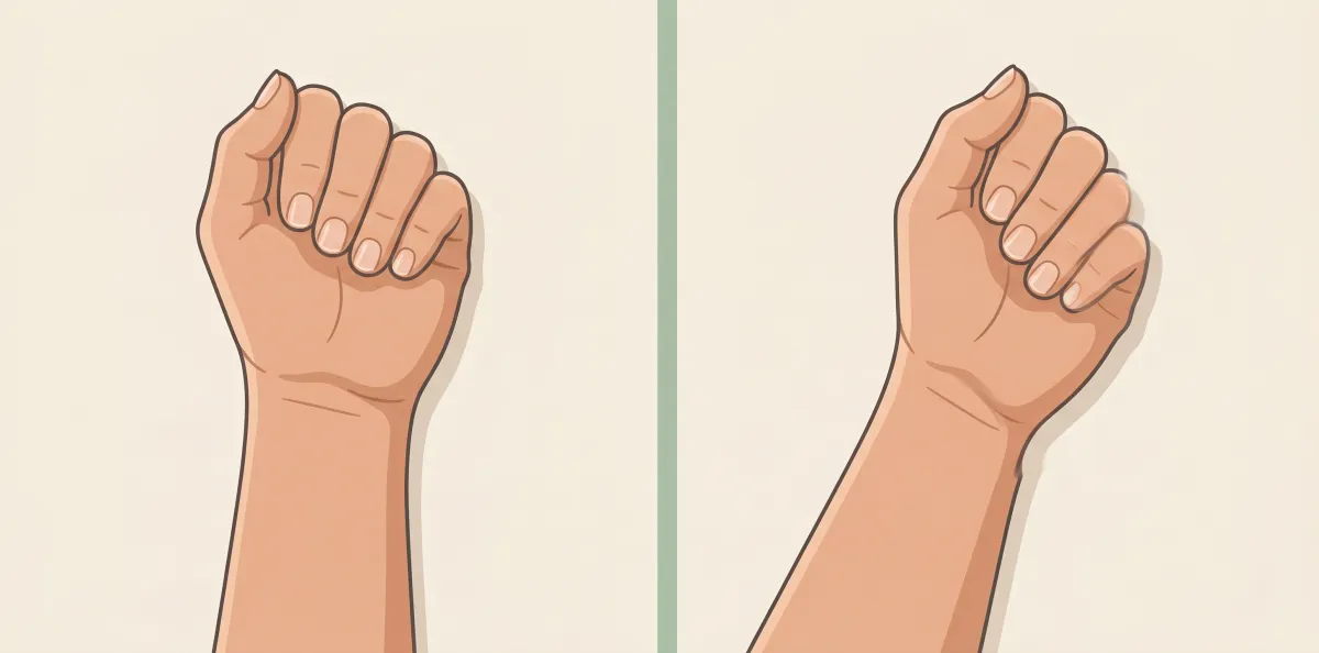 Wrist Circles: the starting position on the left and the finishing position on the right