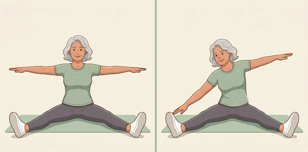 Seated Saw: the starting position on the left and the finishing position on the right