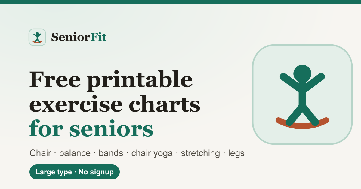 SeniorFit — Free Printable Exercise Charts for Seniors